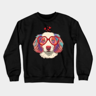 Australian Shepherd Dog Valentine's day Crewneck Sweatshirt